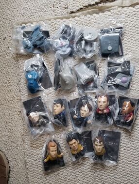 Star TrekThemed Collectible Desk Figures and Ship And  Accessories - Gray & Blue